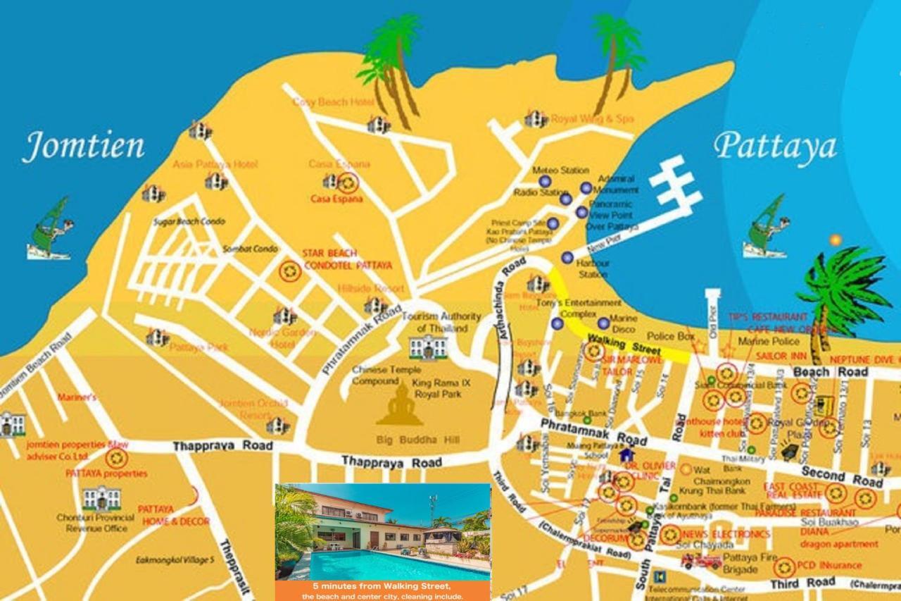 Viewbor Villa - Pattaya Holiday House Walking Street 4 Bedrooms Exteriör bild